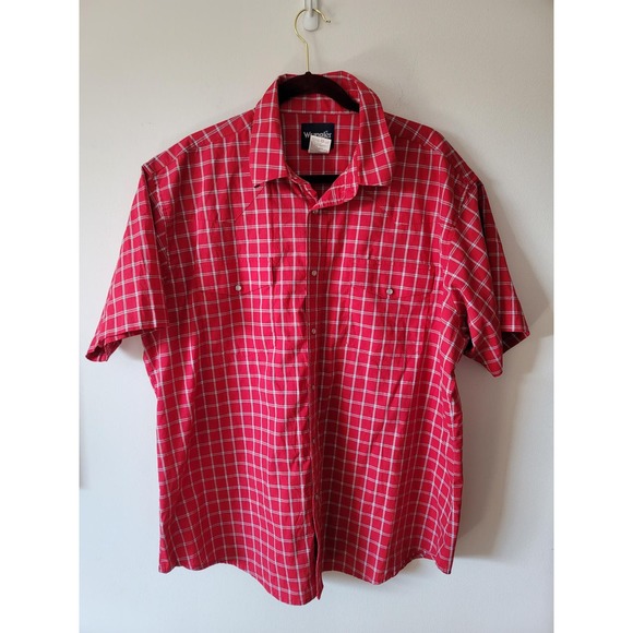 Wrangler Red and White Pearl Snap Short Sleeve XXL MWR 247M - Picture 1 of 5